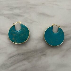 Elegant Gold and Teal Earrings